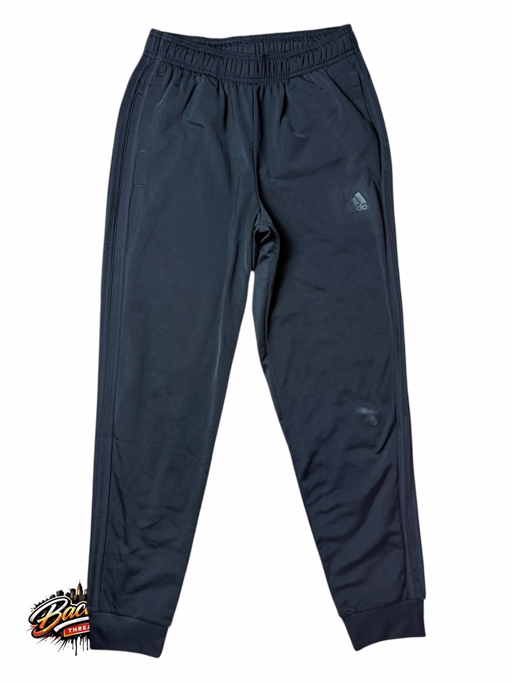 Adidas 3-Stripe Tricot Boys Small Black Jogger Track Pants